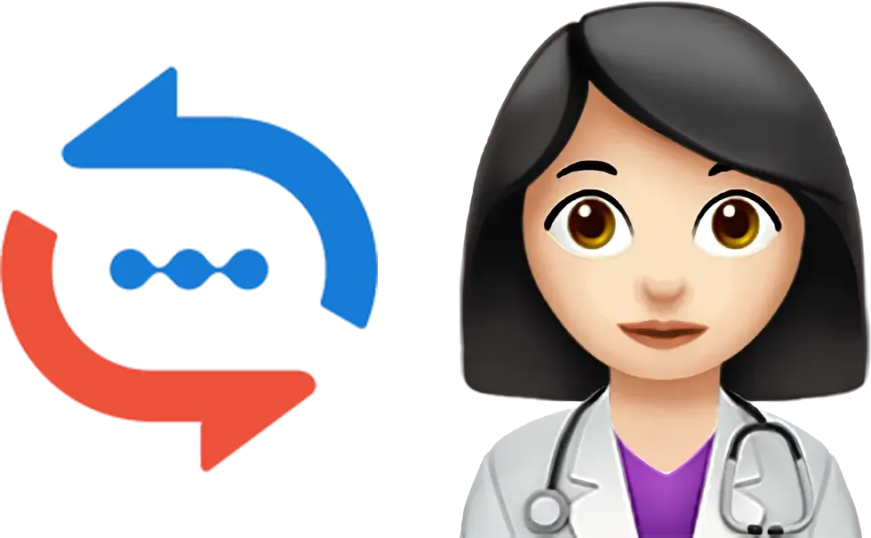 Reverso logo with picture of a female doctor